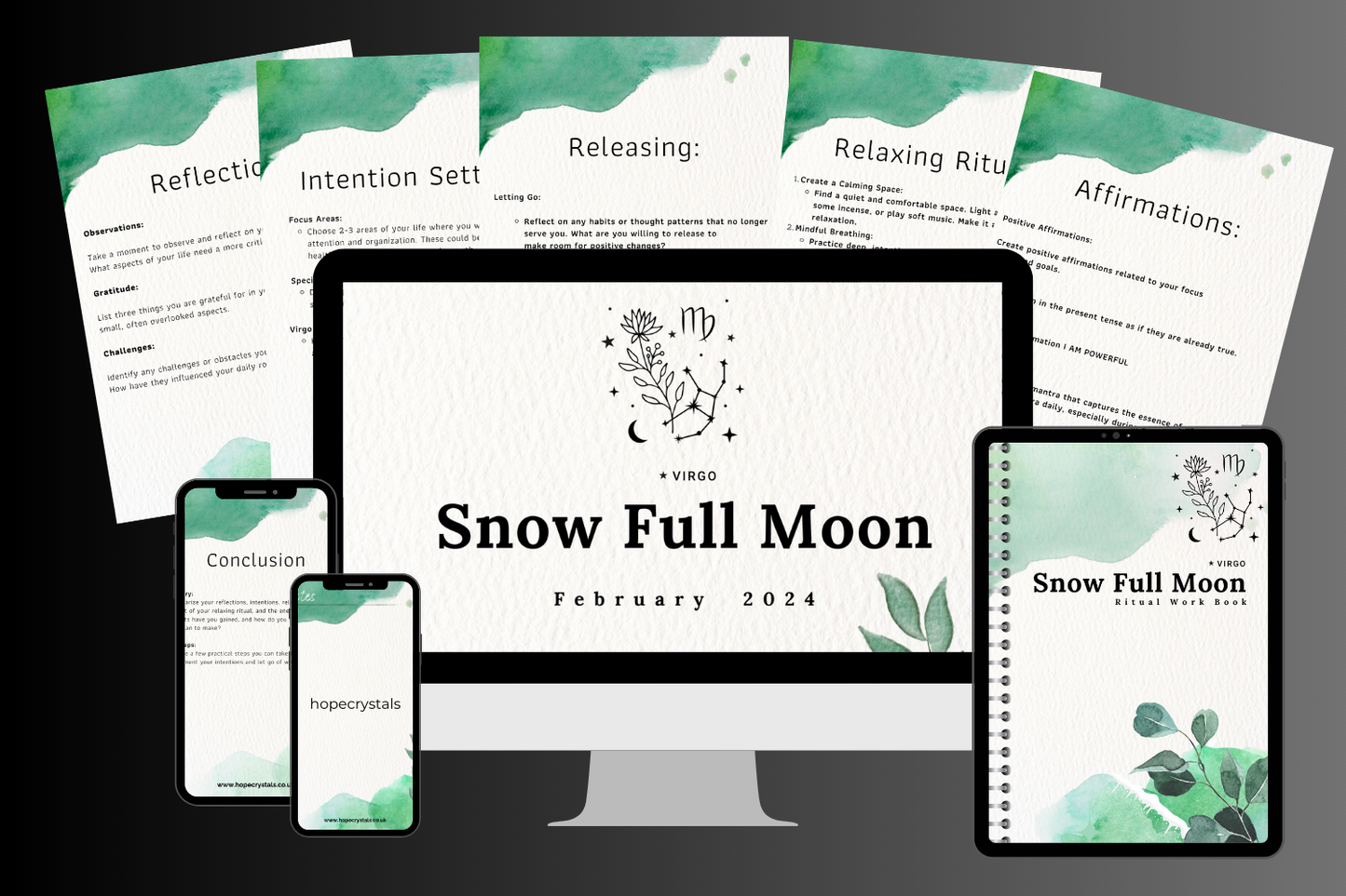 Snow Moon Digital Full Moon Ritual Workbook